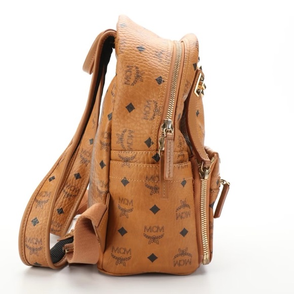 Authentic MCM Retro Dual Stark Backpack in Cognac Visetos Coated Canvas/ Leather - Picture 2 of 7